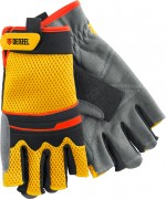 Fingerless all purpose work and workout gloves, L // Denzel