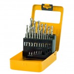 21 pcs Metal drill bit set 1/16"-3/8", in metal case // Denzel