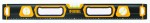 40" Aluminium spirit level, magnet, milled, 3 vials (1 mirror vial), bi-material handles // Denzel