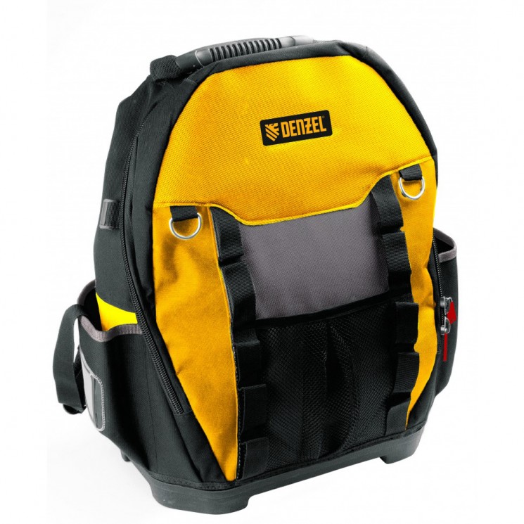 Tool backpack, 77 pockets, plastic bottom, portable organiser, 360*205*470 mm // Denzel